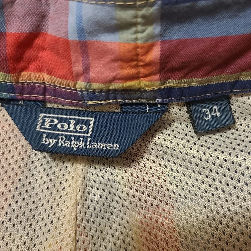 Polo Ralph Lauren Swim Trunks Madras Plaid Size 34